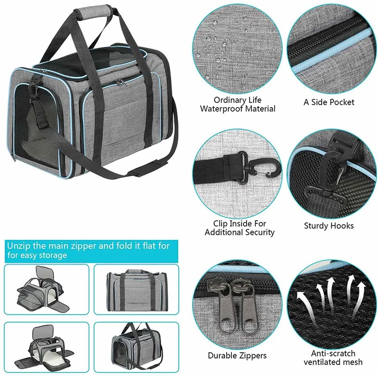 Pet Carrier Bag Foldable Small Dog Charter Carrying Cat Out Bag Expansion Pet Bag Mesh Breathable Expansion Foldable Handheld C Pet Carrier Bag Foldable Small Dog Charter Carrying Cat Out Bag Expansion Pet Bag Mesh Breathable Expansion Foldable Handheld C