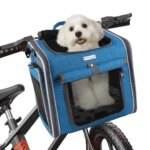 Dog or Cat Bike Basket, Expandable Soft Sided Pet Carrier Backpack with 4 Open Doors, Foldable Dog Bike Carrier - Image 3