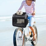 Dog or Cat Bike Basket, Expandable Soft Sided Pet Carrier Backpack with 4 Open Doors, Foldable Dog Bike Carrier - Image 5