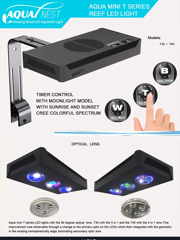 AQUANEST LED Aquarium Light T30/40/60 CREE Full Spectrum Intelligent Temperature Marine SPS LPS for Coral Reef Fish Tank AQUANEST LED Aquarium Light T30/40/60 CREE Full Spectrum Intelligent Temperature Marine SPS LPS for Coral Reef Fish Tank