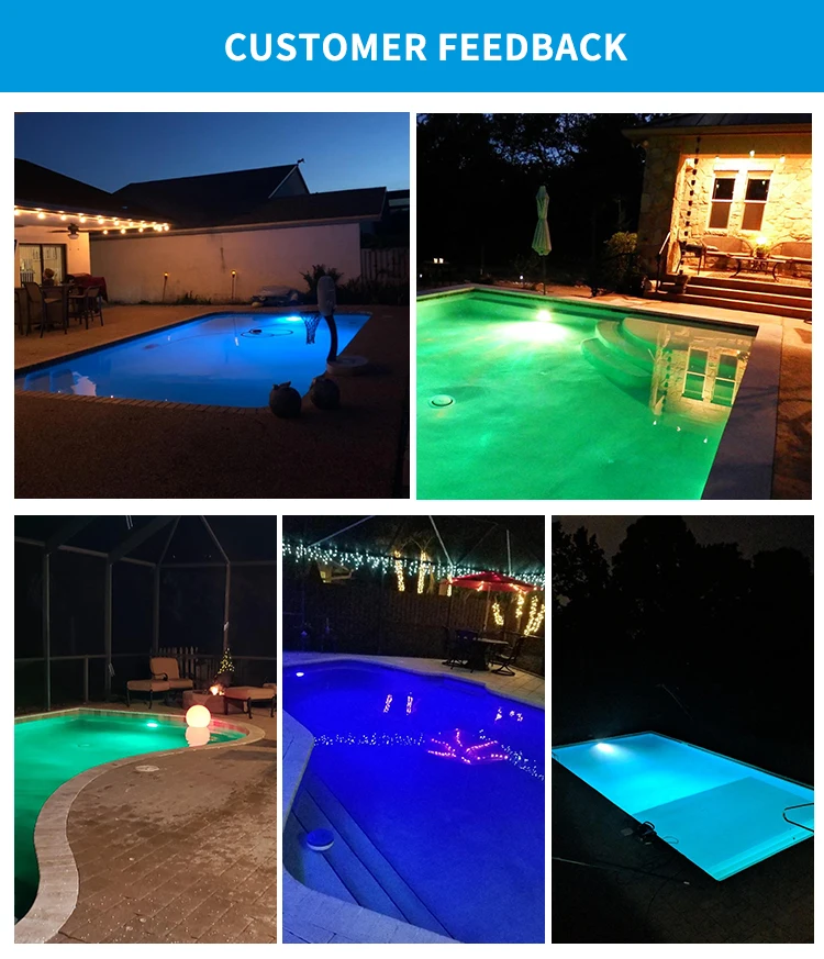 Surface Pool LED 12V Underwater Light RGB Swimming Lamp IP68 Water proof ABS 12W 18W 25W 36W 45W Fountain Lighting