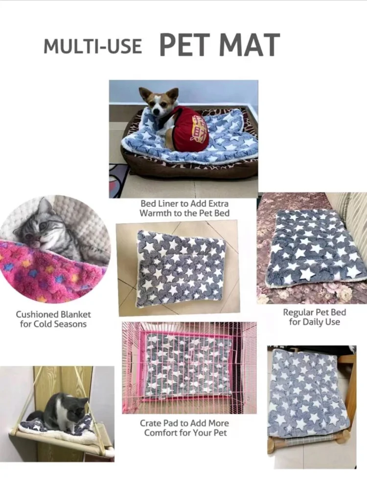 Thickened Comfortable Warm Small Cat Sleeping Cushion Skin-friendly Cute Winter Medium Dog Sofa Mat for Puppy Bed Accessories