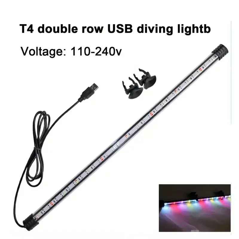 Multi-color 17-47cm Aquarium LED Lighting Submersible Mood Lamp USB Waterproof Fish Tank Decorative Plant Grow Light Accessories