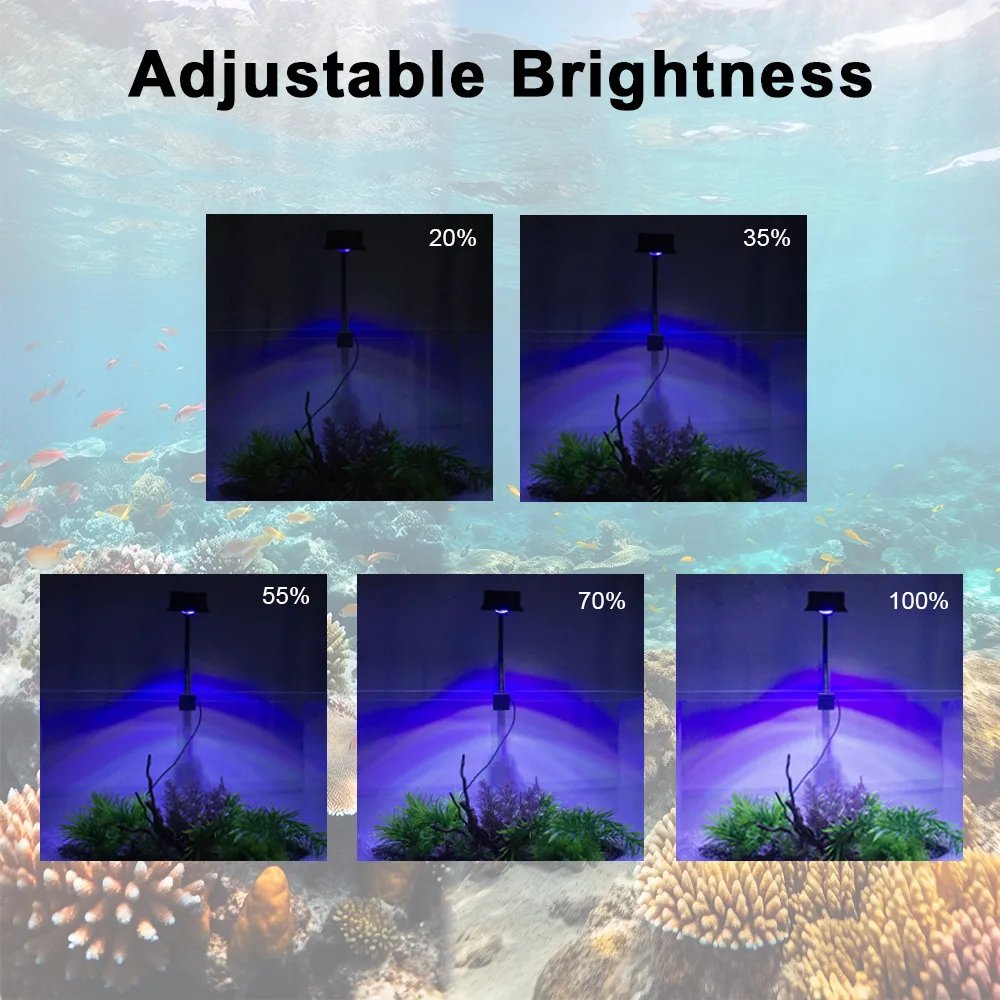 30W Aquarium LED Reef Light Dimmable Lighting Marine LED Fish Tank Light Can Timing Saltwater Light Aquarium LPS SPS Lighting