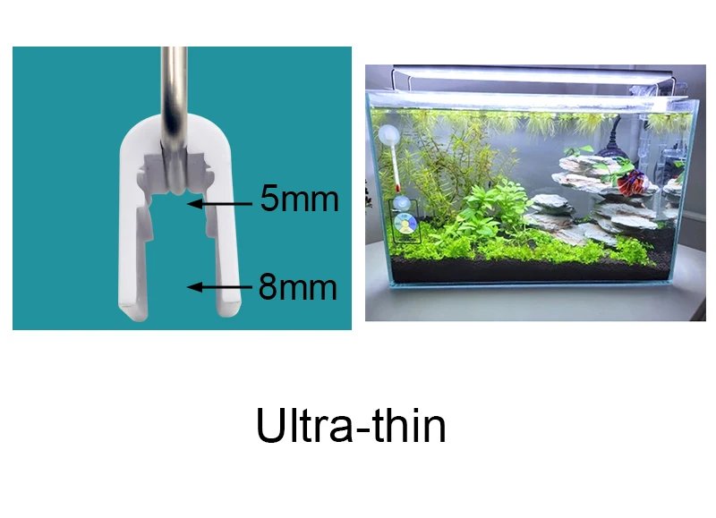 Aquarium LED Light Super Slim Fish Tank Aquatic Plant Grow Lighting Waterproof Bright Clip Lamp Blue LED 18-72cm for Plants 220v