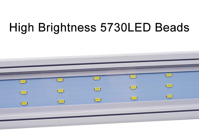 Aquarium LED Light Super Slim Fish Tank Aquatic Plant Grow Lighting Waterproof Bright Clip Lamp Blue LED 18-72cm for Plants 220v