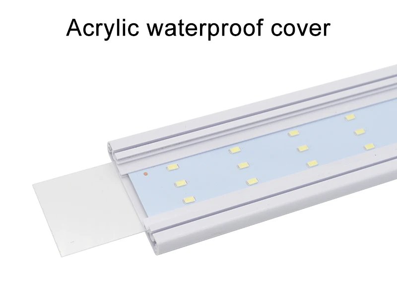 Aquarium LED Light Super Slim Fish Tank Aquatic Plant Grow Lighting Waterproof Bright Clip Lamp Blue LED 18-72cm for Plants 220v