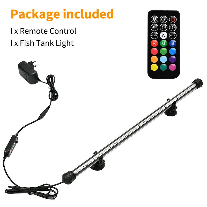 Aquarium 21 LED Light Remote Control Diving Lamp Plant Grow Lighting Underwater Fish Tank Light RGB Led Aquarium Accessories EU Aquarium 21 LED Light Remote Control Diving Lamp Plant Grow Lighting Underwater Fish Tank Light RGB Led Aquarium Accessories EU