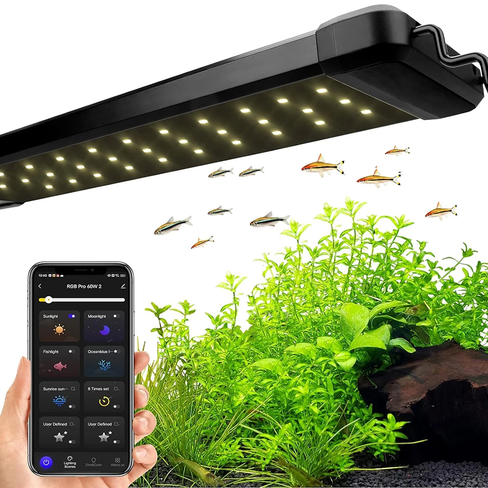 Smart Aquarium Light App Control Full Spectrum Fish Tank Light Bluetooth Coral Reef Lamp for Freshwater Saltwater Tank Lamps Smart Aquarium Light App Control Full Spectrum Fish Tank Light Bluetooth Coral Reef Lamp for Freshwater Saltwater Tank Lamps