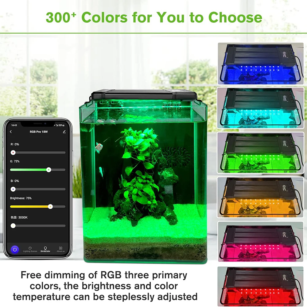 Smart Aquarium Light App Control Full Spectrum Fish Tank Light Bluetooth Coral Reef Lamp for Freshwater Saltwater Tank Lamps Smart Aquarium Light App Control Full Spectrum Fish Tank Light Bluetooth Coral Reef Lamp for Freshwater Saltwater Tank Lamps