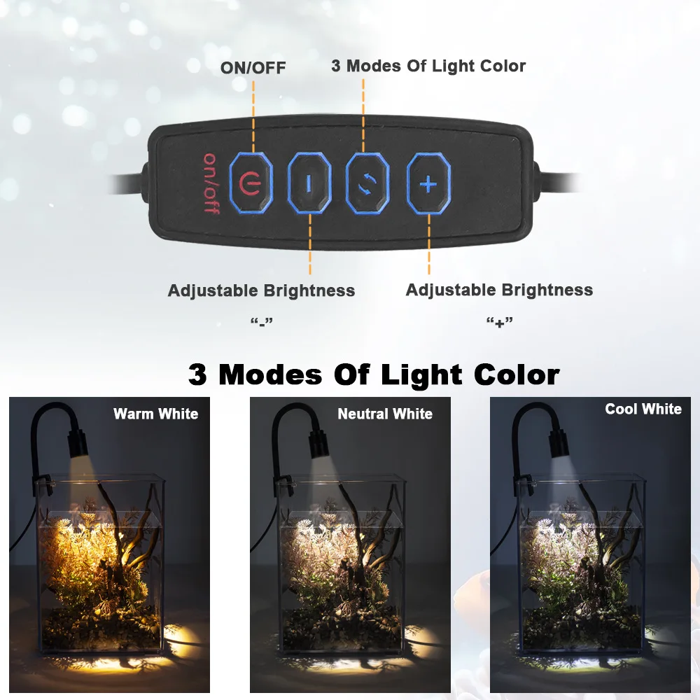 Mini Aquarium LED Clip Light South American Style Fish Tank Landscape Lighting aquarium accesories aqarium decoratie
