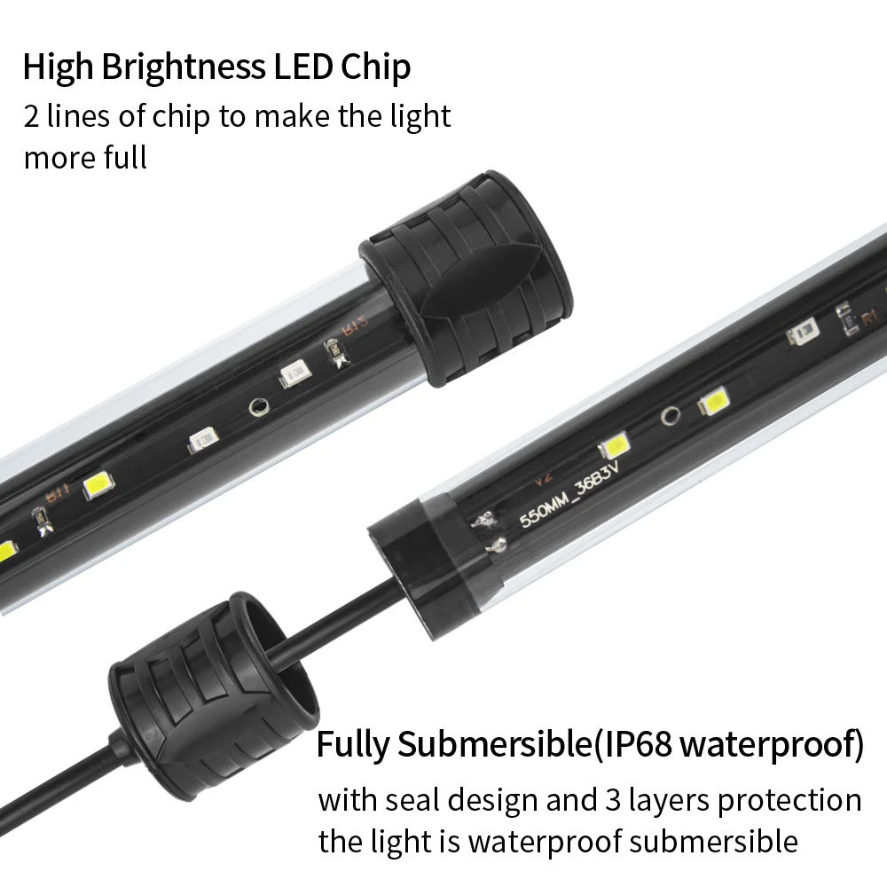 USB Aquarium Light LED Plant Grow Lamp 18-58CM Aquariums Decor Lighting Waterproof Fish Tank Light