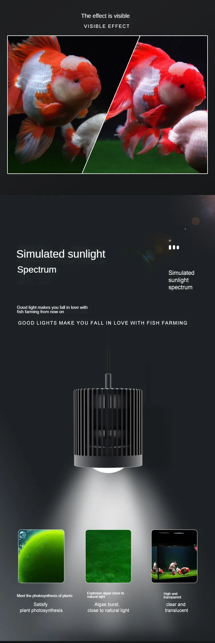 MAYIN Super Colour 100W Freshwater Goldfish Algae Bloom Planted Steam Fish Tank Brightening Lamp LED Aquarium Downlight MAYIN Super Colour 100W Freshwater Goldfish Algae Bloom Planted Steam Fish Tank Brightening Lamp LED Aquarium Downlight