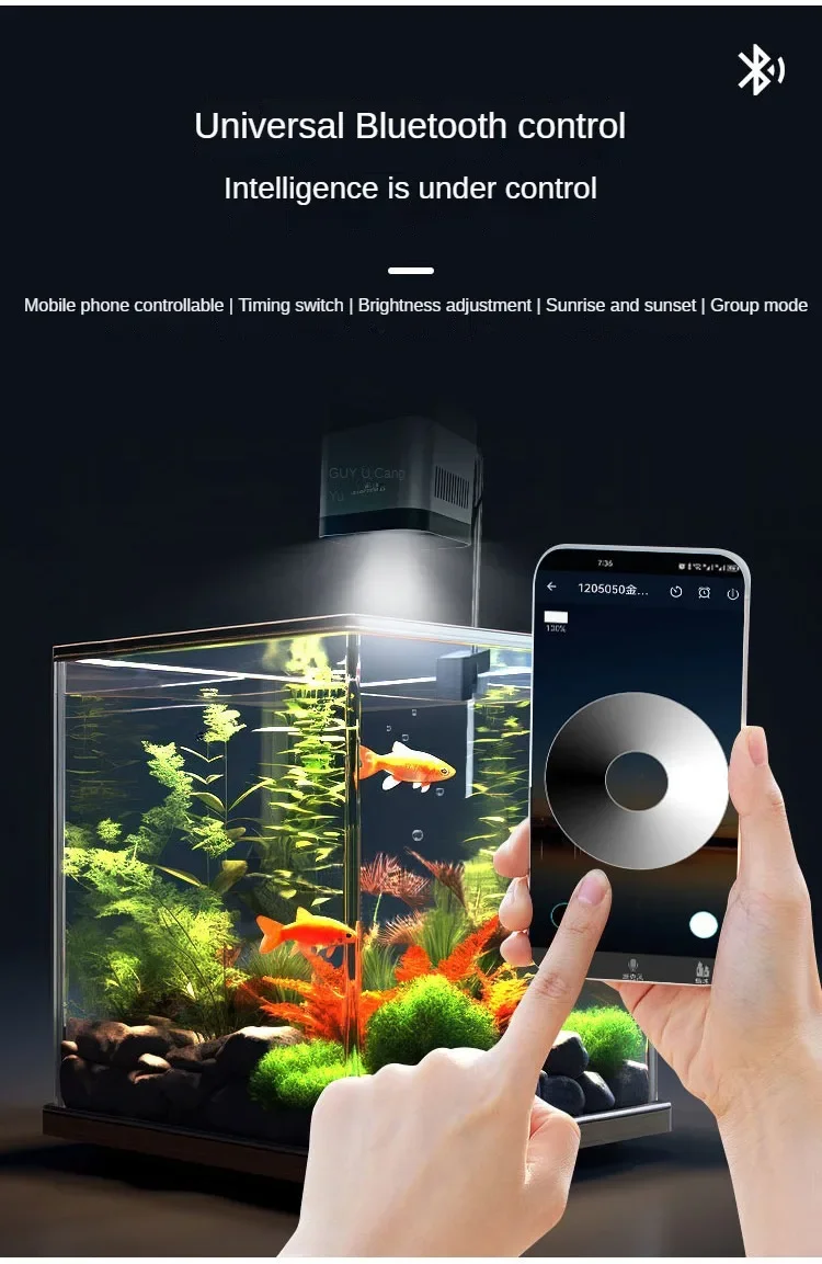 GUYU New Aquarium LED Lamp 25/35/65W Water Grass WRGB Full Spectrum Algae Downlight for Native Stream Fish Tank GUYU New Aquarium LED Lamp 25/35/65W Water Grass WRGB Full Spectrum Algae Downlight for Native Stream Fish Tank