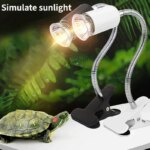50W Halogen Bulb Included Reptile Heat Lamp Adjustable Gooseneck Aquarium Tank Heating Lamps for Tortoise Lizard Snake Terrarium - Image 2