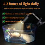 50W Halogen Bulb Included Reptile Heat Lamp Adjustable Gooseneck Aquarium Tank Heating Lamps for Tortoise Lizard Snake Terrarium - Image 6