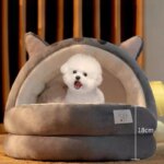 New Cute Mongolian Yurt Pet Nest Home Pet Supplies Semi Closed Panda Nest Fun Cat Playful Autumn and Winter Warm Dog Nest - Image 4