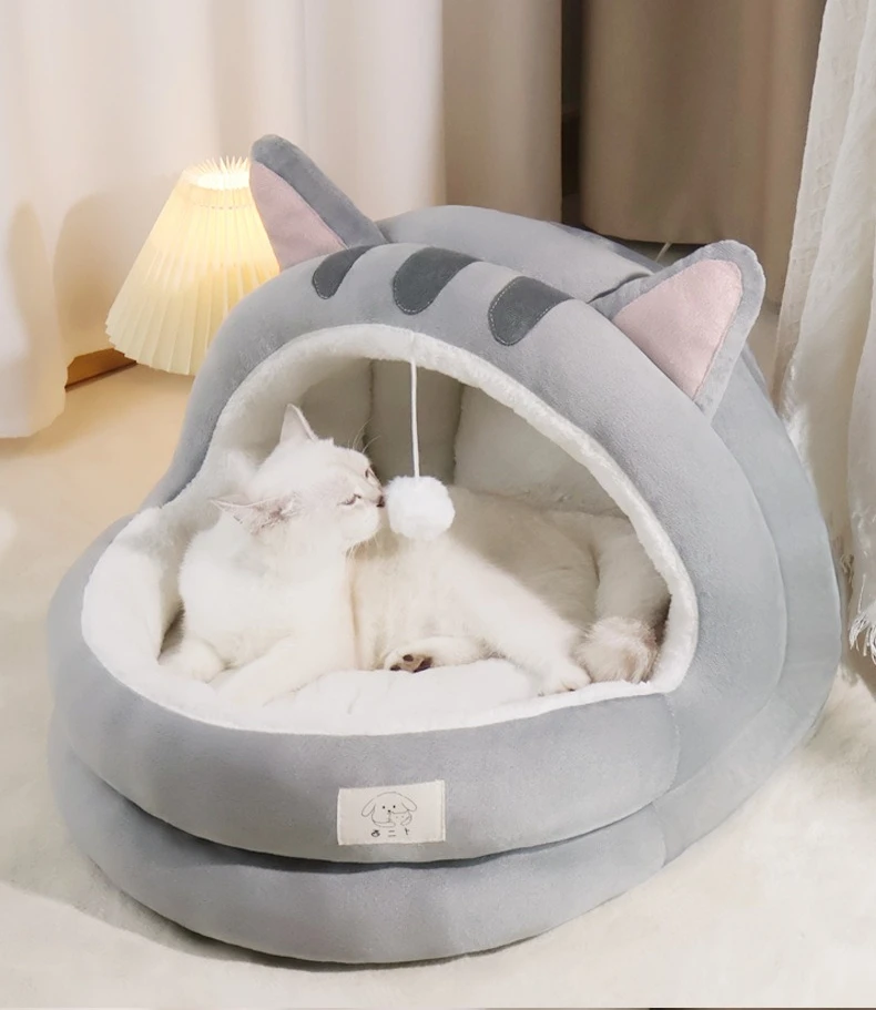New Cute Mongolian Yurt Pet Nest Home Pet Supplies Semi Closed Panda Nest Fun Cat Playful Autumn and Winter Warm Dog Nest