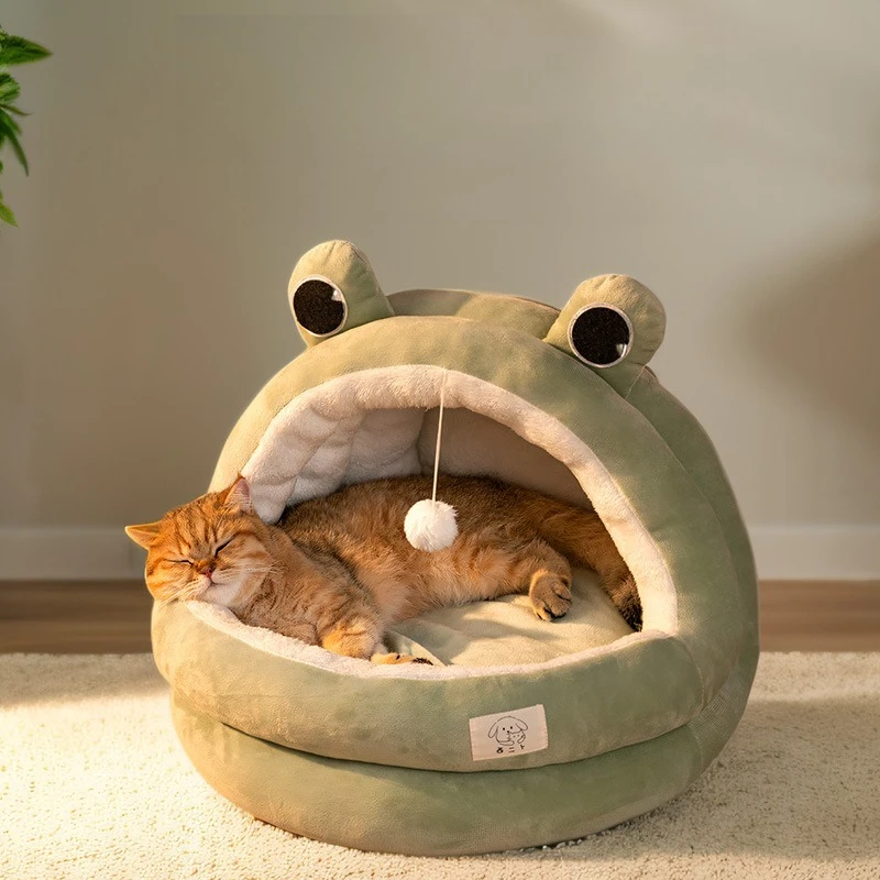 6155-mmcuuz.jpg New Cute Mongolian Yurt Pet Nest Home Pet Supplies Semi Closed Panda Nest Fun Cat Playful Autumn and Winter Warm Dog Nest - Image 1