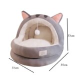 New Cute Mongolian Yurt Pet Nest Home Pet Supplies Semi Closed Panda Nest Fun Cat Playful Autumn and Winter Warm Dog Nest - Image 6