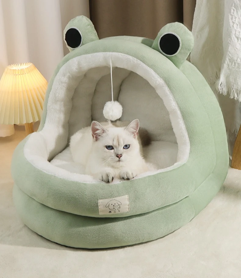 New Cute Mongolian Yurt Pet Nest Home Pet Supplies Semi Closed Panda Nest Fun Cat Playful Autumn and Winter Warm Dog Nest
