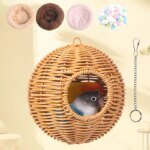 Bird Nest Fake Grass Handwoven Bird Cage House Parrot Canary Lovebird Parakeet Cockatiel Fake Hand-Woven Grass Hatching Bird Hut