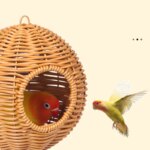 Bird Nest Fake Grass Handwoven Bird Cage House Parrot Canary Lovebird Parakeet Cockatiel Fake Hand-Woven Grass Hatching Bird Hut - Image 4