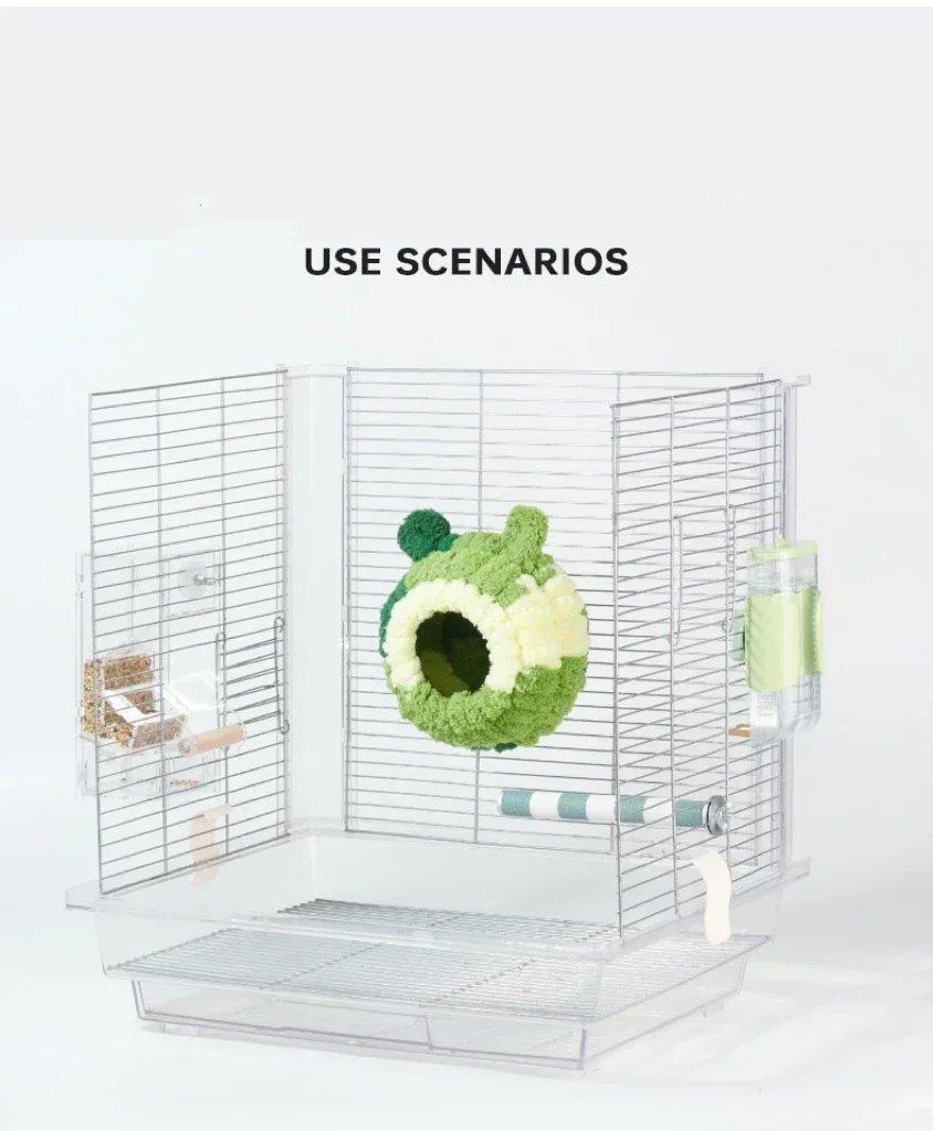 새장 Warm Bird Nest Winter House Hanging Hammock Cage Accessories Plush Hideaway for Parrot Hummingbird Decoration Bird Cages