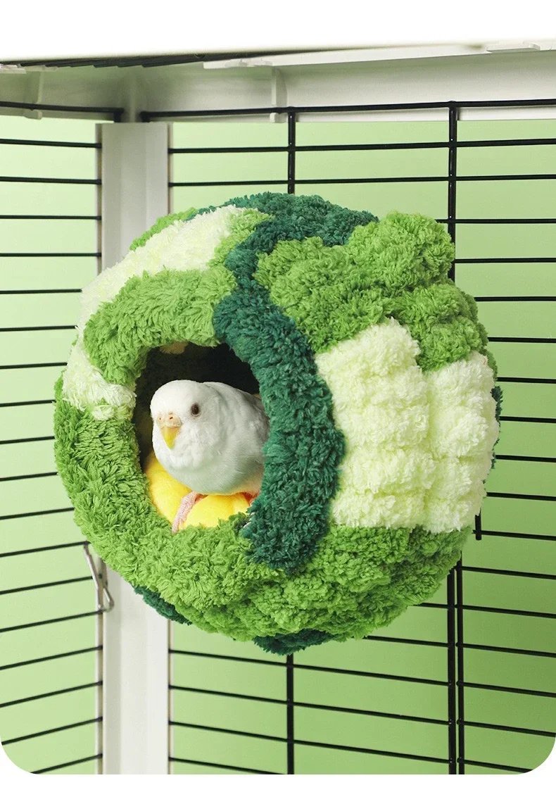 새장 Warm Bird Nest Winter House Hanging Hammock Cage Accessories Plush Hideaway for Parrot Hummingbird Decoration Bird Cages