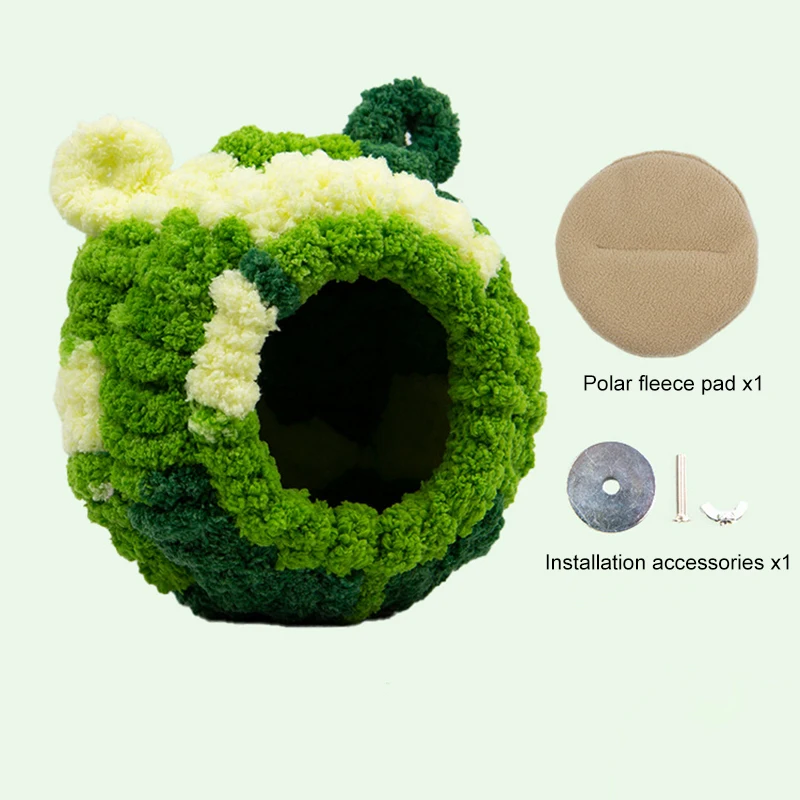 Warm Bird Nest Winter House Hanging Hammock Cage Accessories Plush Hideaway for Parrot Hummingbird Decoration Bird Cages