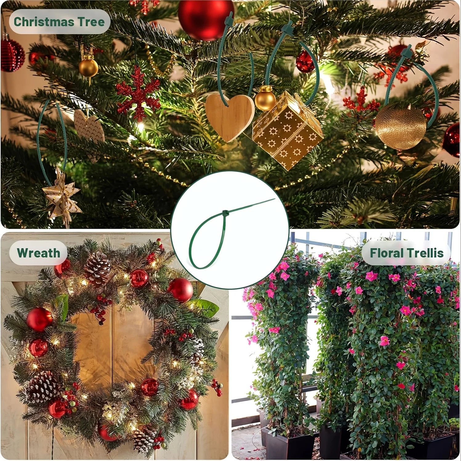 Reusable Adjustable Plastic Plant Cable Ties for Garden Vines, Trees, and Shrubs Support, Locking Nylon Zipper Organizer Tools