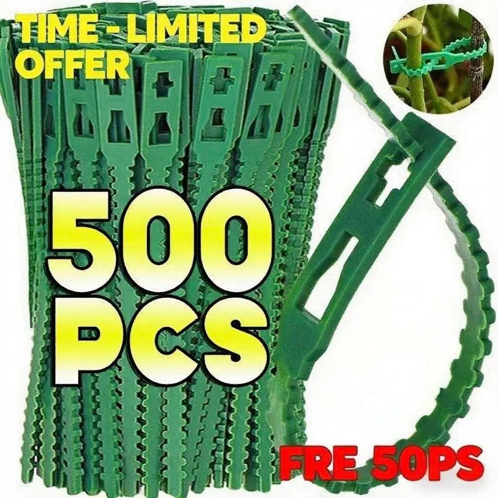 Reusable Adjustable Plastic Plant Cable Ties for Garden Vines, Trees, and Shrubs Support, Locking Nylon Zipper Organizer Tools