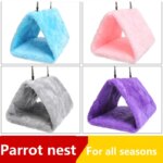 Bird Bed Winter Pet Bird Parrot Cages Warm Plush Hammock Hut Tent Bed Hanging Cave for Sleeping and Hatching Bird Accessories - Image 3