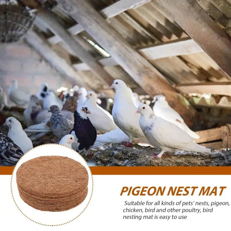 12pcs Nesting Pads Coconut Fiber Chicken Parrots Breeding Coop Bedding Bird Cage Box Liners Pigeon Nest Mat for Bird Nests NEW