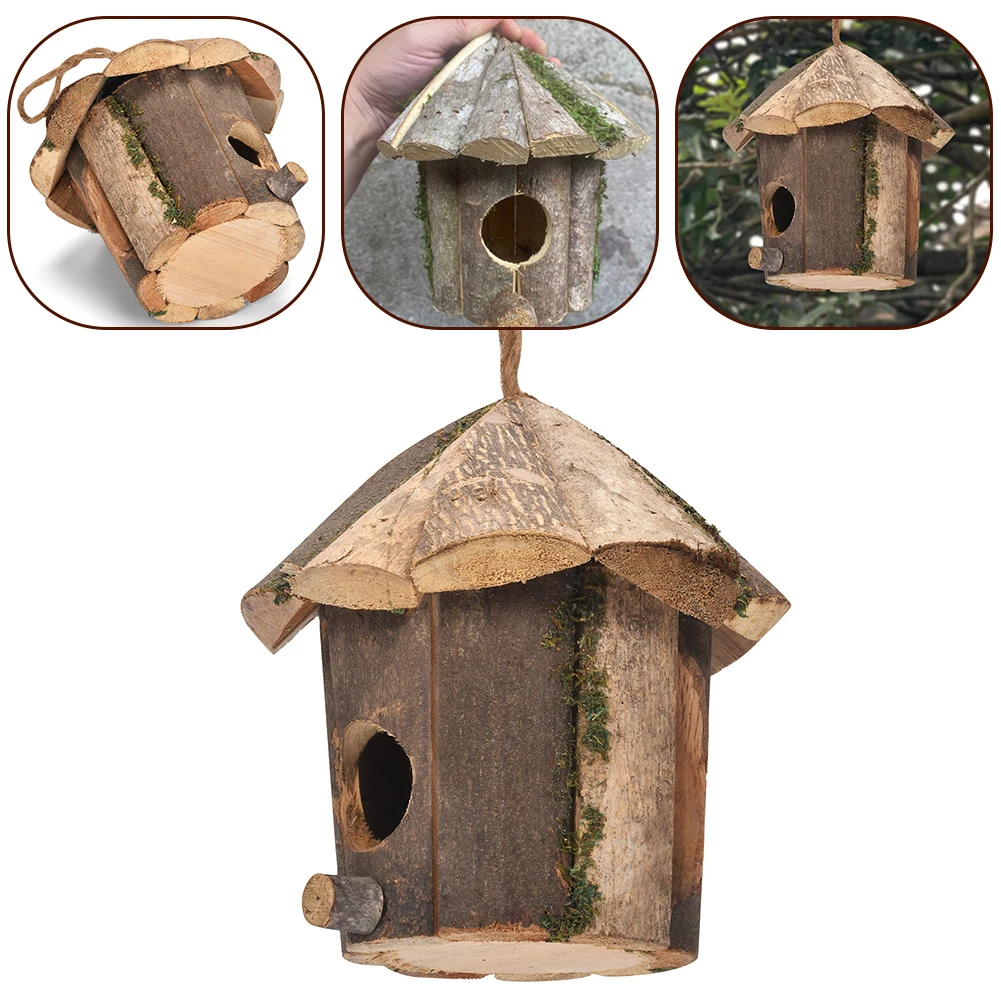 New Practical Birdhouse Nest Bird Cage Wood Garden Nest Accessories Hanging Parrot Nest Houses Hummingbird House