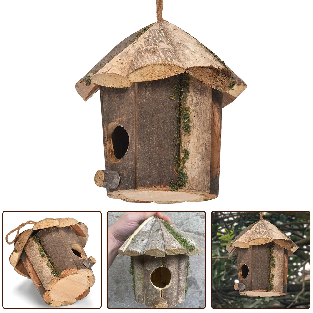 New Practical Birdhouse Nest Bird Cage Wood Garden Nest Accessories Hanging Parrot Nest Houses Hummingbird House