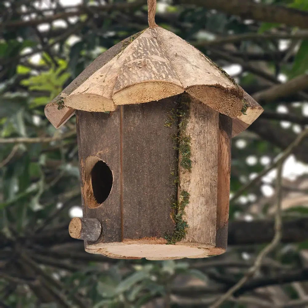 New Practical Birdhouse Nest Bird Cage Wood Garden Nest Accessories Hanging Parrot Nest Houses Hummingbird House