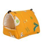 1pc Cute Print Bird Bed Mini Cage Rabbit Squirrel Mat Guinea Pig Nest Hamster House Small Animal Sleeping Bed Pet Hanging Cage - Image 6