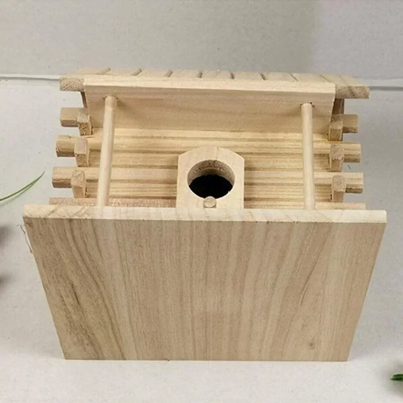 Bird Cage Accessories Birdhouses For Outside Wooden Bird House Nesting Box Hanging Bird Nests Home Garden Decoration