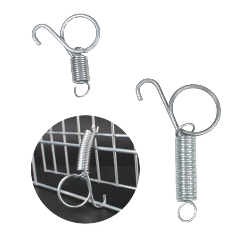 Cage Door Spring Hook 10Pcs Metal Spring Hooks Sturdy Tension Fixing Spring for Wire Rabbit/Bird/Hamster Cages S/L Cage Door Spring Hook 10Pcs Metal Spring Hooks Sturdy Tension Fixing Spring for Wire Rabbit/Bird/Hamster Cages S/L