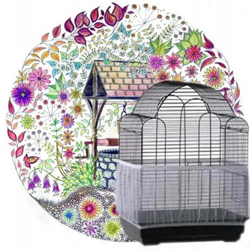 Receptor Seed Guard Nylon Mesh Bird Parrot Cover Soft Easy Cleaning Nylon Airy Fabric Mesh Bird Cage Cover Seed Catcher Guard Receptor Seed Guard Nylon Mesh Bird Parrot Cover Soft Easy Cleaning Nylon Airy Fabric Mesh Bird Cage Cover Seed Catcher Guard
