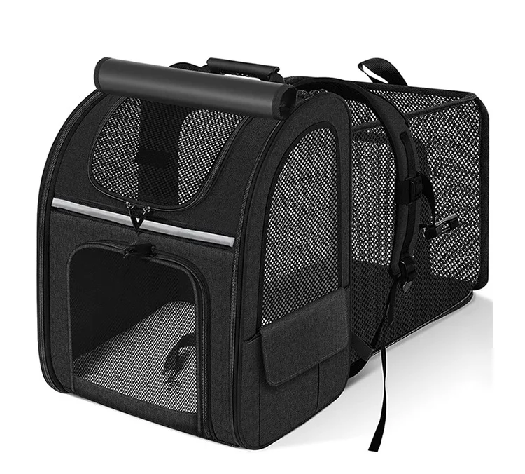 Cat Carrier Backpacks Expandable Cat Backpack with Shade Cover, Breathable Mesh Pet Carrier Backpack Bag for Travel Hiking Campi