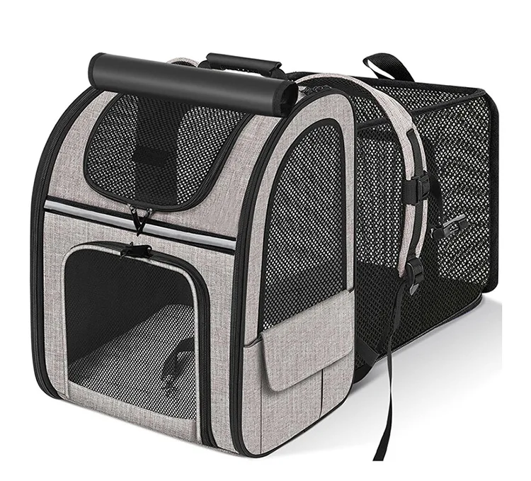 Cat Carrier Backpacks Expandable Cat Backpack with Shade Cover, Breathable Mesh Pet Carrier Backpack Bag for Travel Hiking Campi