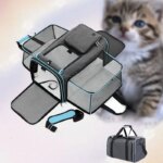 Cat Bag Foldable Large Capacity Cat Outdoor Car Expansion Portable Pet Handbag Breathable Diagonal Cross Bag for Cats and Dogs - Image 4