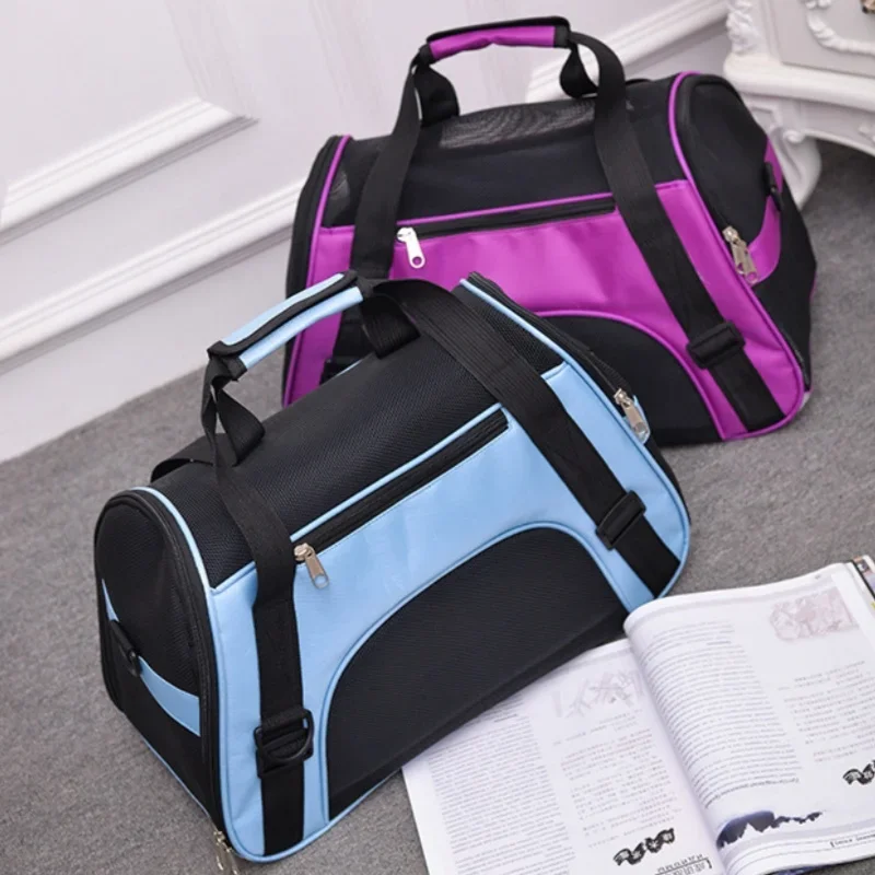 7684-3odmty.jpg Pet Portable Foldable Four Sided Breathable Mesh Pet Bag Cat and Dog One Shoulder Travel Bag Crossbody Handbag Backpack Cat Bag - Image 1