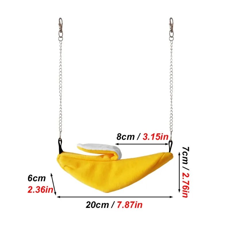 1PC Winter Warm Banana Shape Parrot Bed Bird Nest Parrot Nest Hammock Bed Toy for Pet Bird Hamster Cage Hanging Bed Sleeping Bag