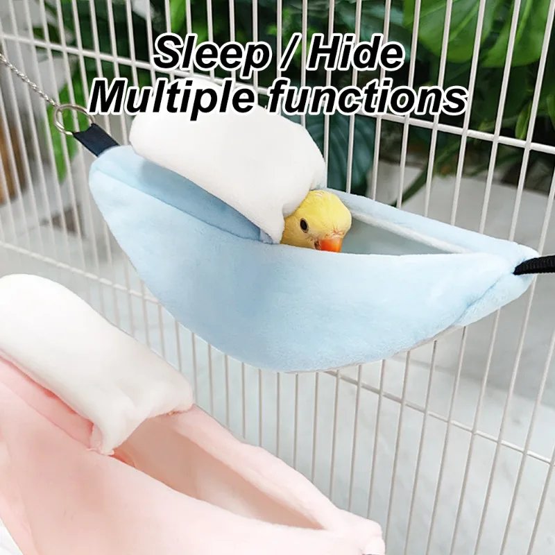 1PC Winter Warm Banana Shape Parrot Bed Bird Nest Parrot Nest Hammock Bed Toy for Pet Bird Hamster Cage Hanging Bed Sleeping Bag