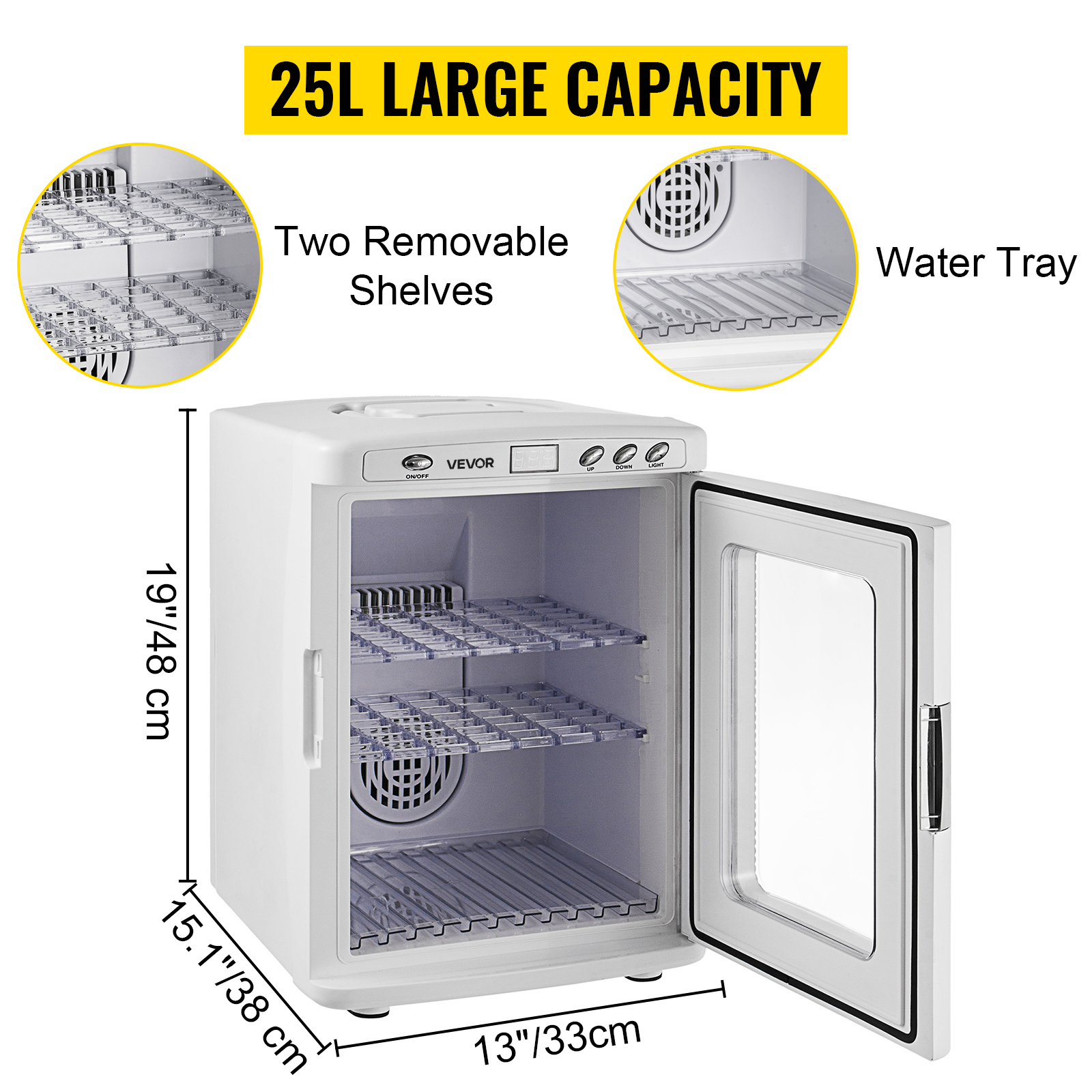 SucceBuy 25L Reptile Incubator Scientific Lab Automatic Incubator Egg Breeding Hatchery Work for Thermostats Snakes and Turtles