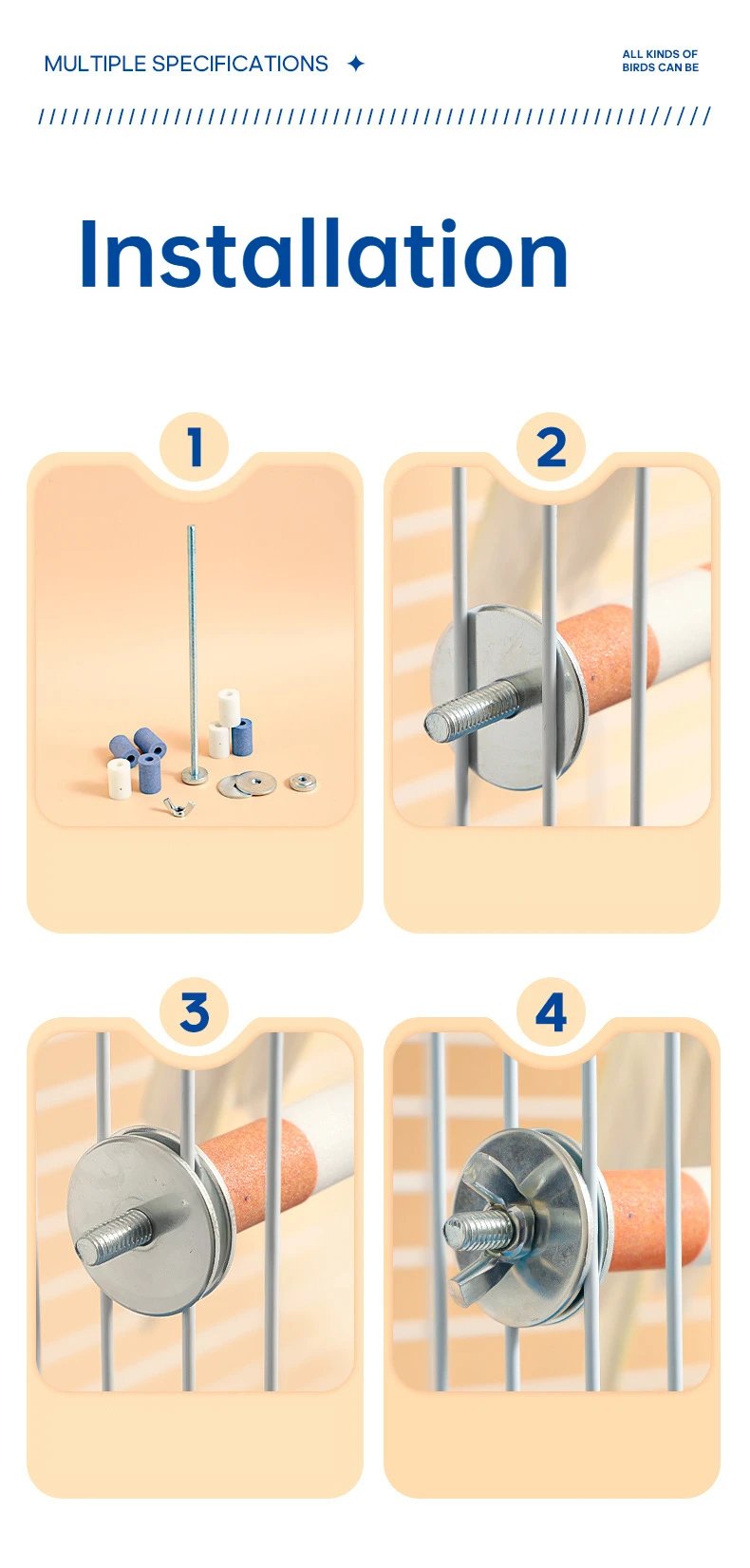 20/15/12CM Pet Parrot Bird Claw Beak Grinding Perches Stand Rack Claw Grinding Stick Cage Pigeon Accessories