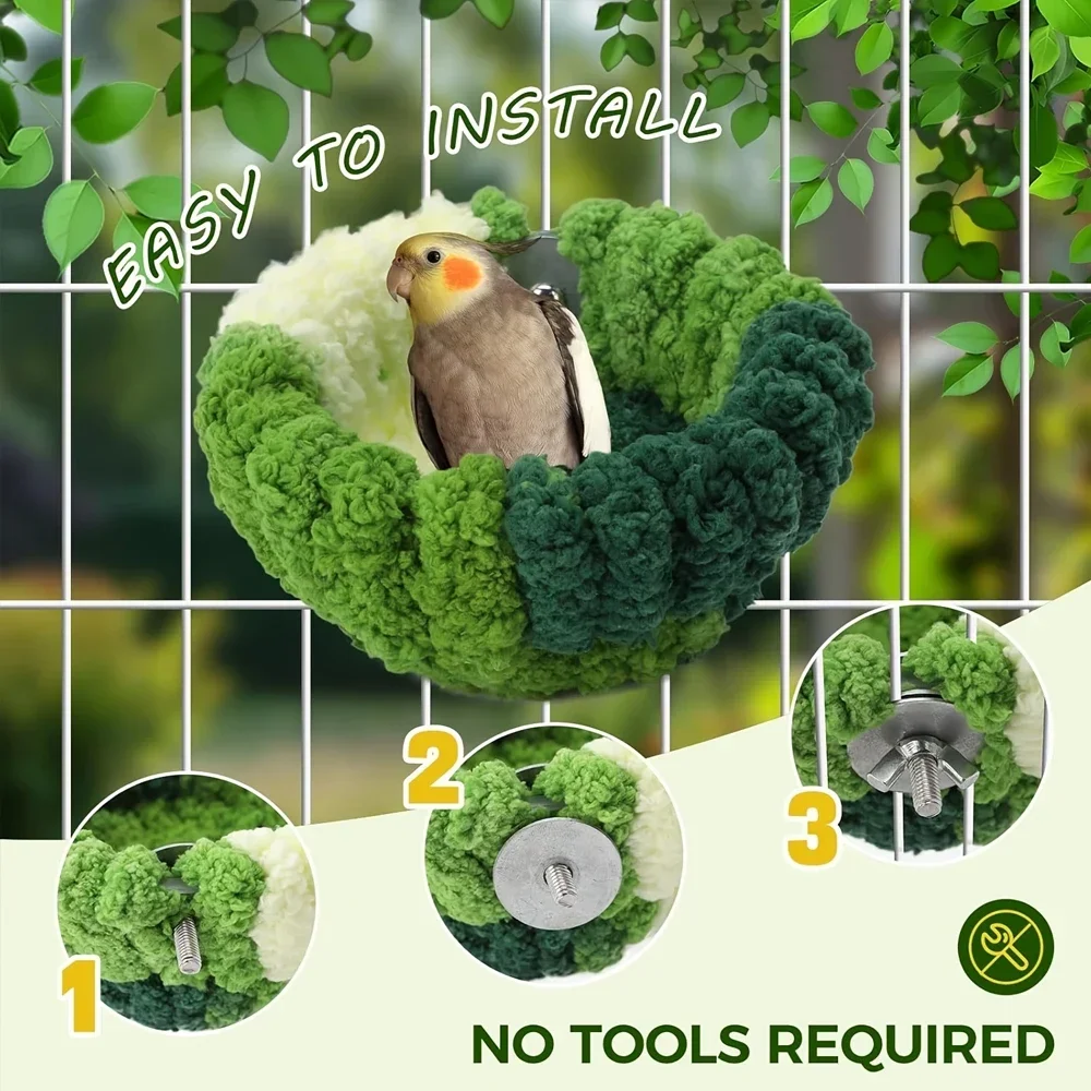 79690-6x43yq.jpg Autumn Winter Warm Cozy Bird Nest Plush Parrot Round Sleeping Bed House Toys for Small Animal Pet Bird Parrot Cage Accessories - Image 1